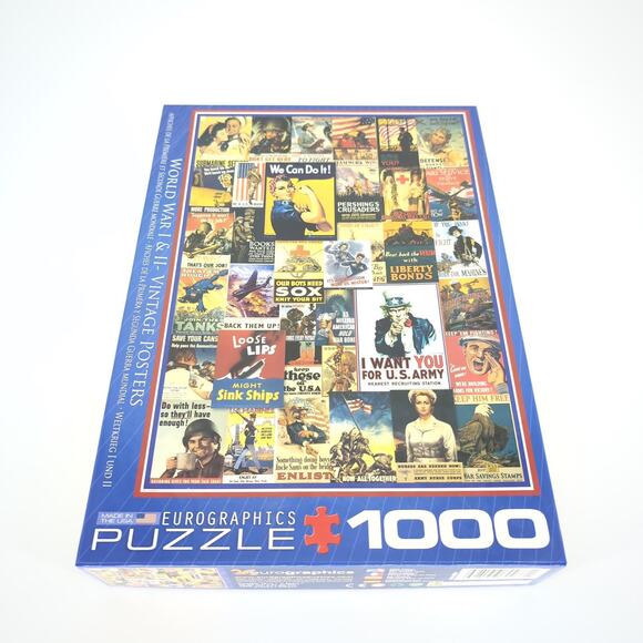 Eurographics 1000 Piece "World War I & II Vintage Posters" Jigsaw Puzzle - NWOT - Picture 13 of 13